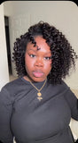 Natural Black Curly Half Wig