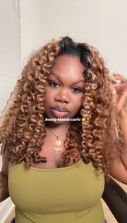 Honey Blonde Half Wig