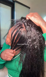 Jet Black Kinky Straight Half Wig