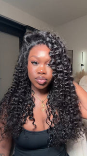 Natural Black Glueless Curly Wig